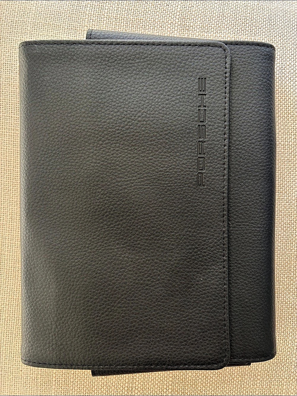 Porsche OEM Black Leather Owners Manual Portfolio Document Holder